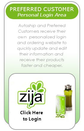 Zija autoship and preferred customers receive a personalized login and ordering website to update their information and receive their products faster and cheaper.